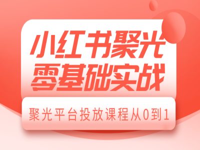 小红书聚光零基础实战，聚光平台投放课程从0到1-白戈学堂