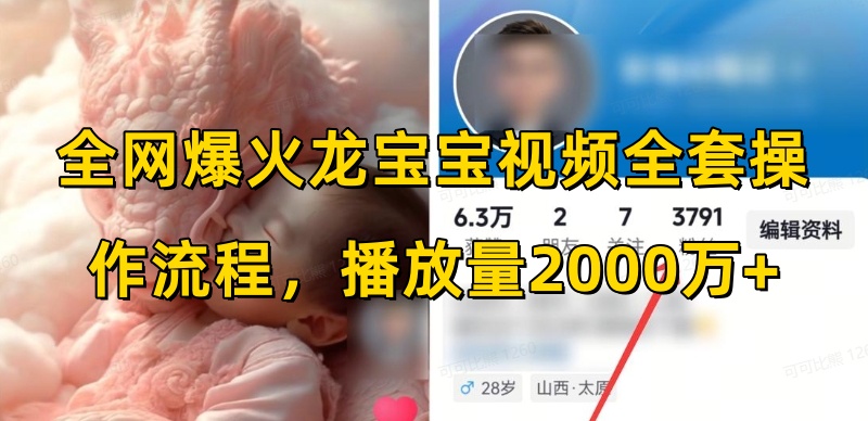 全网爆火龙宝宝视频全套操作流程，播放量2000万+-白戈学堂
