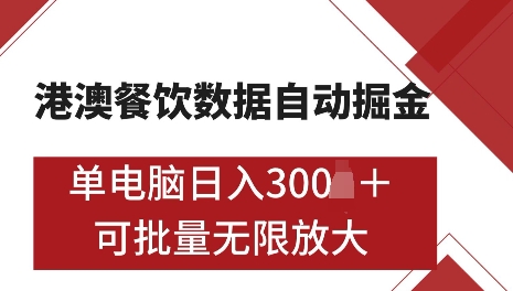 港澳数据全自动掘金，单电脑日入5张，可矩阵批量无限操作【仅揭秘】-白戈学堂