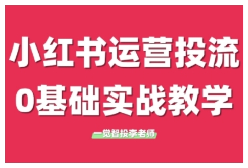 小红书运营投流，小红书广告投放从0到1的实战课，学完即可开始投放-白戈学堂