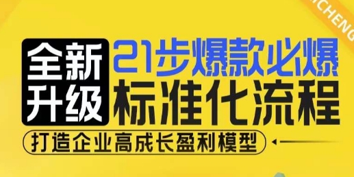 21步爆款必爆标准化流程，全新升级，打造企业高成长盈利模型-白戈学堂