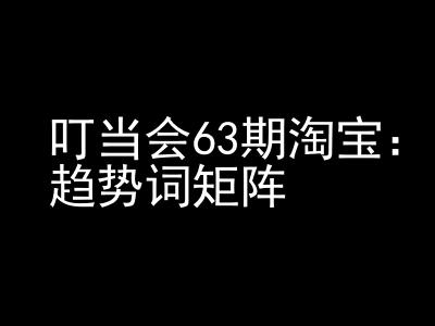 《淘宝天猫打爆班》原创高阶技术第63期，趋势词矩阵技术和玩法-白戈学堂