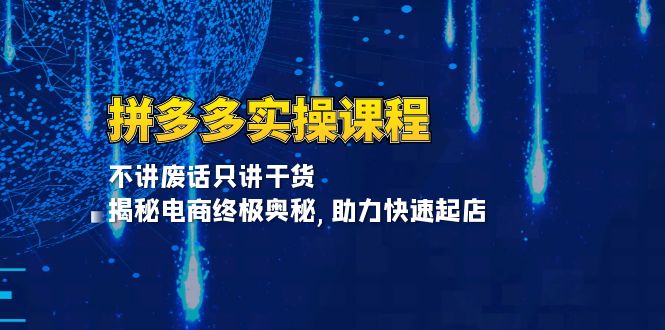 （13577期）拼多多实操课程：不讲废话只讲干货, 揭秘电商终极奥秘,助力快速起店-白戈学堂