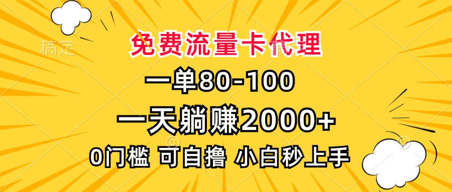 （13551期）一单80，免费流量卡代理，一天躺赚2000+，0门槛，小白也能轻松上手-白戈学堂
