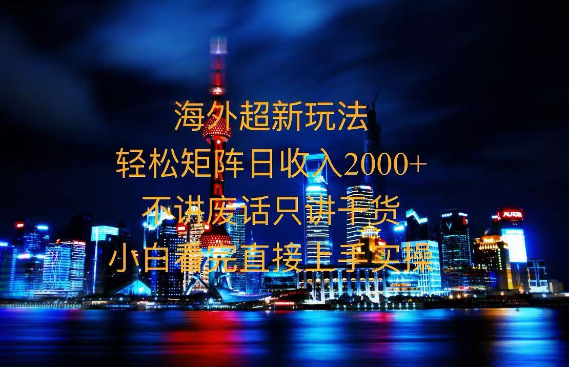 （13583期）2025全新海外暴力玩法，操作简单，小白轻松上手-白戈学堂