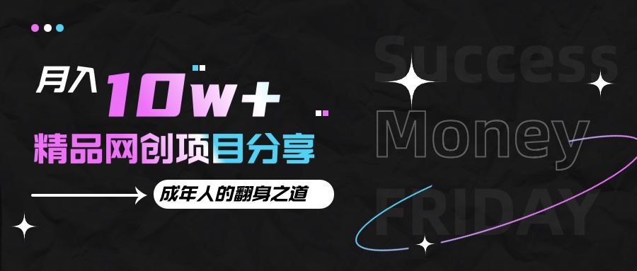 月入十万+的网创项目分享，成年人的最快翻身之道-白戈学堂