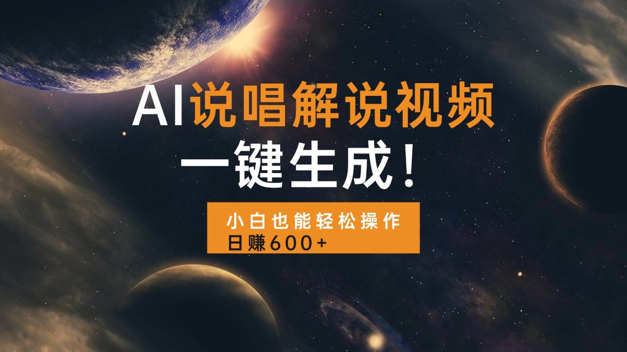 （13618期）AI说唱解说视频，一键生成，小白也能轻松操作日赚600+-白戈学堂