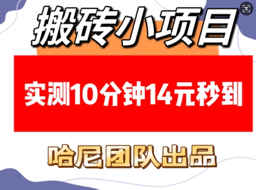搬砖小项目，实测10分钟14元秒到，每天稳定几张(赠送必看稳定)-白戈学堂