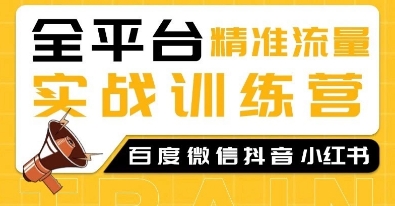 全平台精准流量实战训练营，百度微信抖音小红书SEO引流教程-白戈学堂