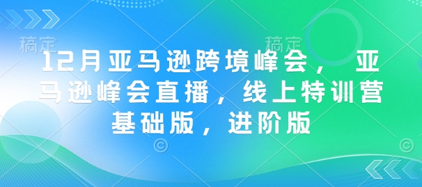 12月亚马逊跨境峰会， 亚马逊峰会直播，线上特训营基础版，进阶版-白戈学堂
