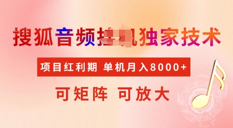 全网首发搜狐音频挂JI独家技术，项目红利期，可矩阵可放大，稳定月入8k-白戈学堂