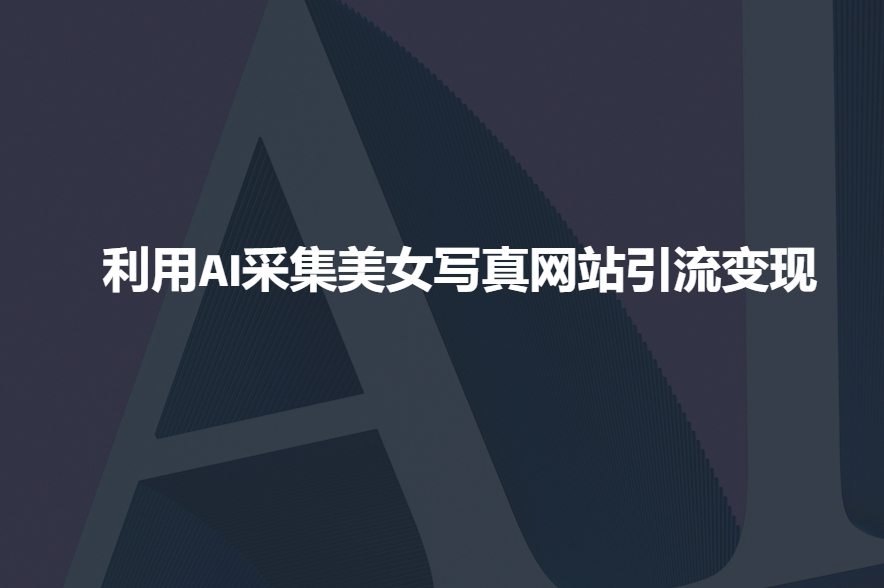 利用AI采集美女写真网站引流变现，引流嘎嘎的-白戈学堂