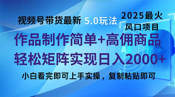 （14191期）视频号带货最新5.0玩法，作品制作简单，当天起号，复制粘贴，轻松矩阵…-白戈学堂