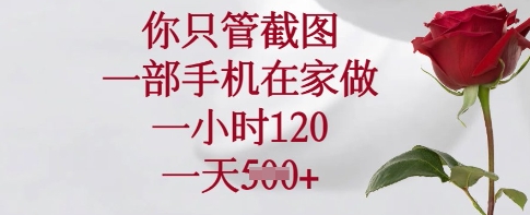 你只管截图，一部手机在家做，一小时120.一天5张-白戈学堂