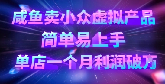 咸鱼卖小众虚拟产品，简单易上手，单店一个月利润破W-白戈学堂
