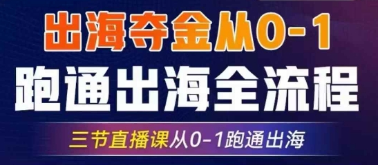 2025出海夺金从0-1跑通出海全流程，三节直播课从0-1跑通出海，教你用AI跑通全流程-白戈学堂