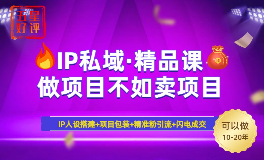 （14406期）2025年“IP私域·密训精品课”，日赚3000+小白避坑年赚百万，暴力引流…-白戈学堂