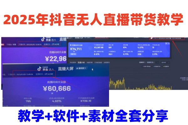 2025年抖音无人直播带货教学，从0到1全程干货快速撸金-白戈学堂