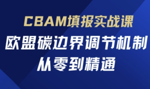 CBAM填报实战课，欧盟碳边界调节机制，从零到精通-白戈学堂