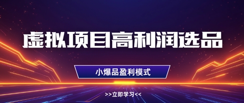 虚拟项目高利润选品方法，做好单店利润1W+，可多店倍增利润-白戈学堂