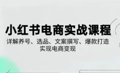 小红书从0-1实操课(2023-2025)，详解养号、选品、文案撰写、爆款打造实现电商变现-白戈学堂