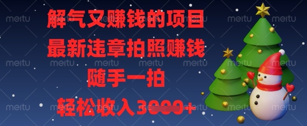 解气又挣钱的项目，最新违章拍照挣钱，随手一拍，轻松收入数张-白戈学堂