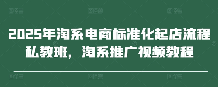 2025年淘系电商标准化起店流程私教班，淘系推广视频教程-白戈学堂