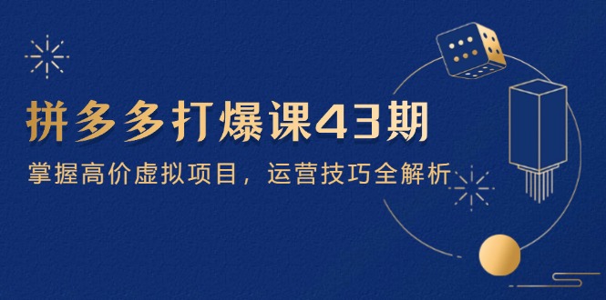 （14546期）拼多多打爆课第 43 期，掌握高价虚拟项目，运营技巧全解析（15节）-白戈学堂