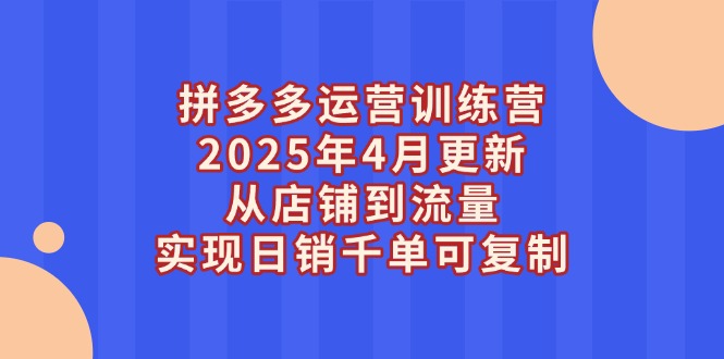 （14469期）拼多多运营训练营2025年4月更新，从店铺到流量，实现日销千单可复制-白戈学堂