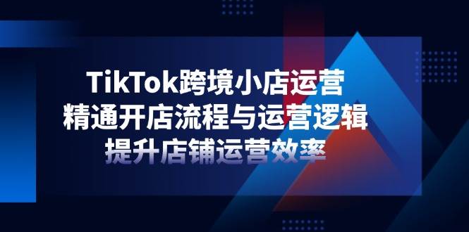 TikTok跨境小店运营，精通开店流程与运营逻辑，提升店铺运营效率-白戈学堂