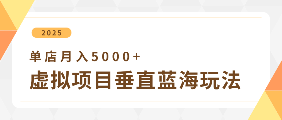 4月虚拟项目垂直玩法，冷门爆品+垂直蓝海，单店月入5000+-白戈学堂