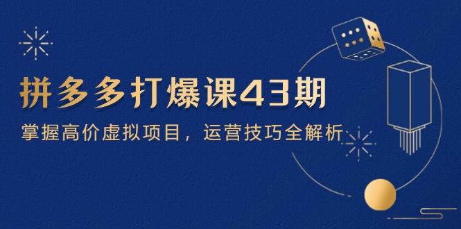 拼多多打爆课第 43 期，掌握高价虚拟项目，运营技巧全解析（15节）-白戈学堂