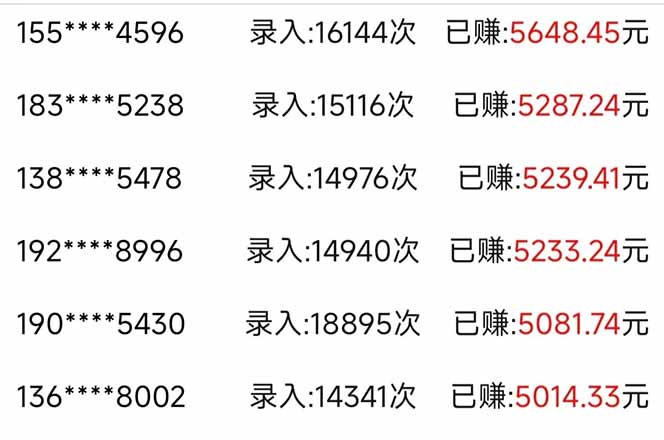 （14540期）信息录入，几秒一单，只需一部手机，小白轻松上手，日入500＋-白戈学堂