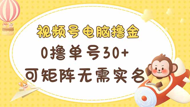 （14220期）视频号电脑撸金 0撸单号30+ 可矩阵 无需实名多号多得-白戈学堂