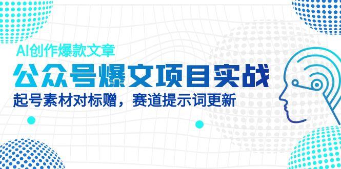 （14709期）公众号爆文项目实战，AI创作爆款文章，起号素材对标赠（附赛道AI提示词）-白戈学堂