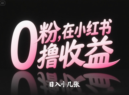 0粉在小红书撸收益，日入几张-白戈学堂