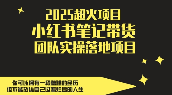 2025超火项目，副业最佳选择，小红书笔记带货团队实操落地项目，，轻松日入5张-白戈学堂