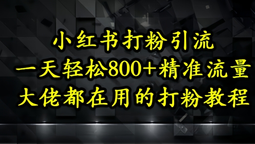 小红书打粉引流，一天轻松500+精准流量，大佬都在用的打粉教程-白戈学堂