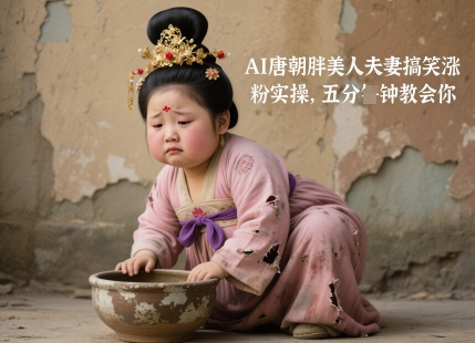 AI唐朝胖美人夫妻搞笑涨粉实操，五分钟教会你-白戈学堂