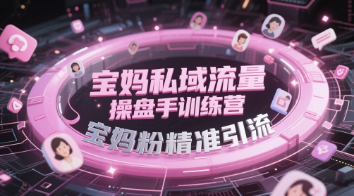 宝妈私域流量操盘手训练营，宝妈粉精准引流-白戈学堂