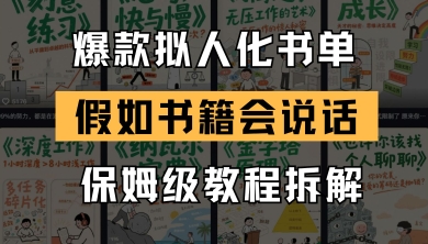 最新爆款拟人化书单玩法，假如书籍会说话，保姆级教程-白戈学堂