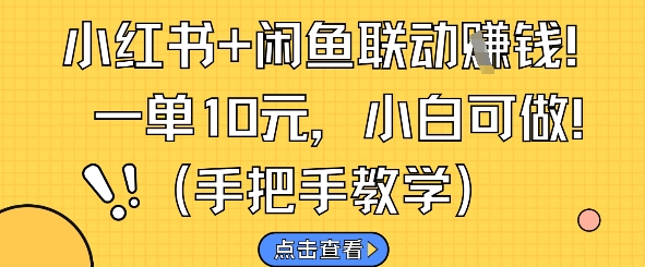 小红书+闲鱼联动挣钱，一单10元，小白可做-白戈学堂