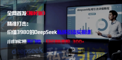 精准打击：价值3980的DeepSeek私域引流实操课，小白实操无门槛，日引精准粉300+-白戈学堂