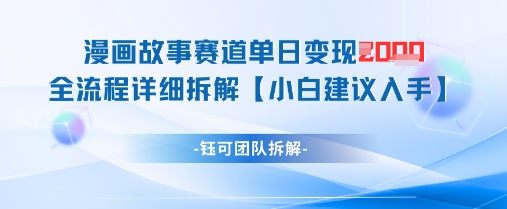 漫画故事赛道单日变现1k+全流程详细拆解-白戈学堂