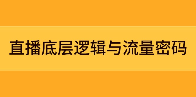 （14695期）直播底层逻辑与流量密码：定位模型+案例拆解，急速流承接与数据优化全攻略-白戈学堂