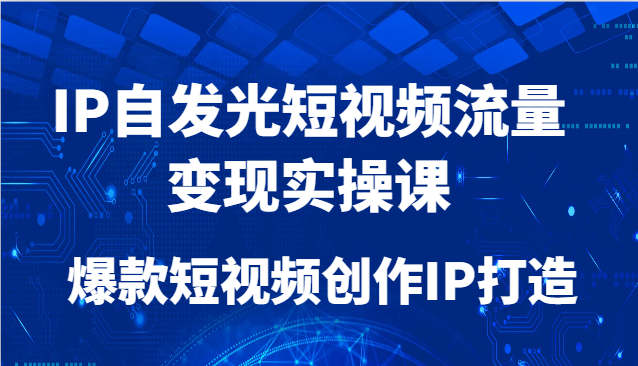 IP自发光短视频流量变现实操课，爆款短视频创作IP打造-白戈学堂