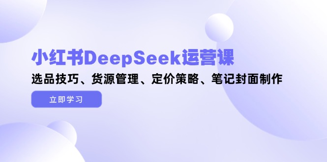 （14748期）小红书DeepSeek运营课，选品技巧、货源管理、定价策略、笔记封面制作-白戈学堂