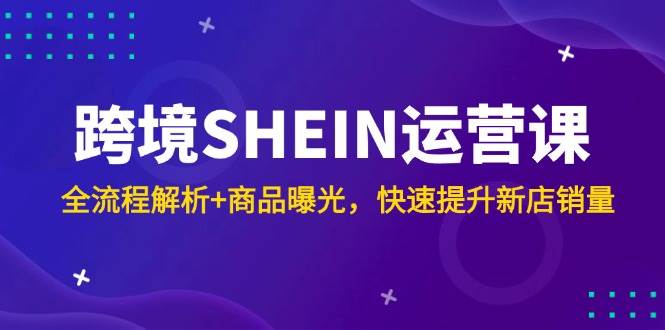 跨境SHEIN运营课，全流程解析+商品曝光，快速提升新店销量-白戈学堂