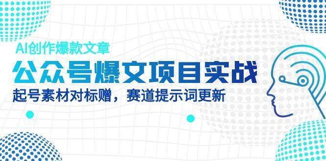 公众号爆文项目实战，AI创作爆款文章，起号素材对标赠（附赛道AI提示词）-白戈学堂